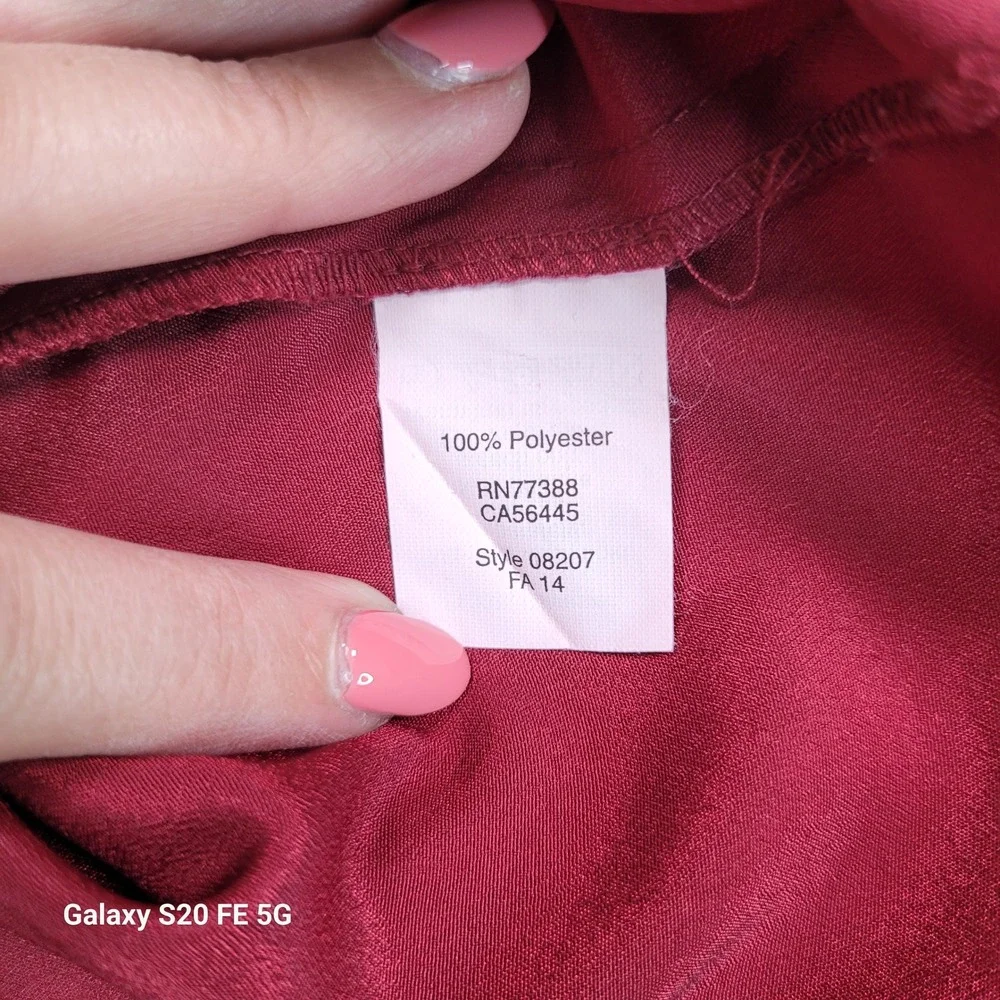 J Crew‎ Sleeveless Button Down Blouse Maroon Red Size 4 08207